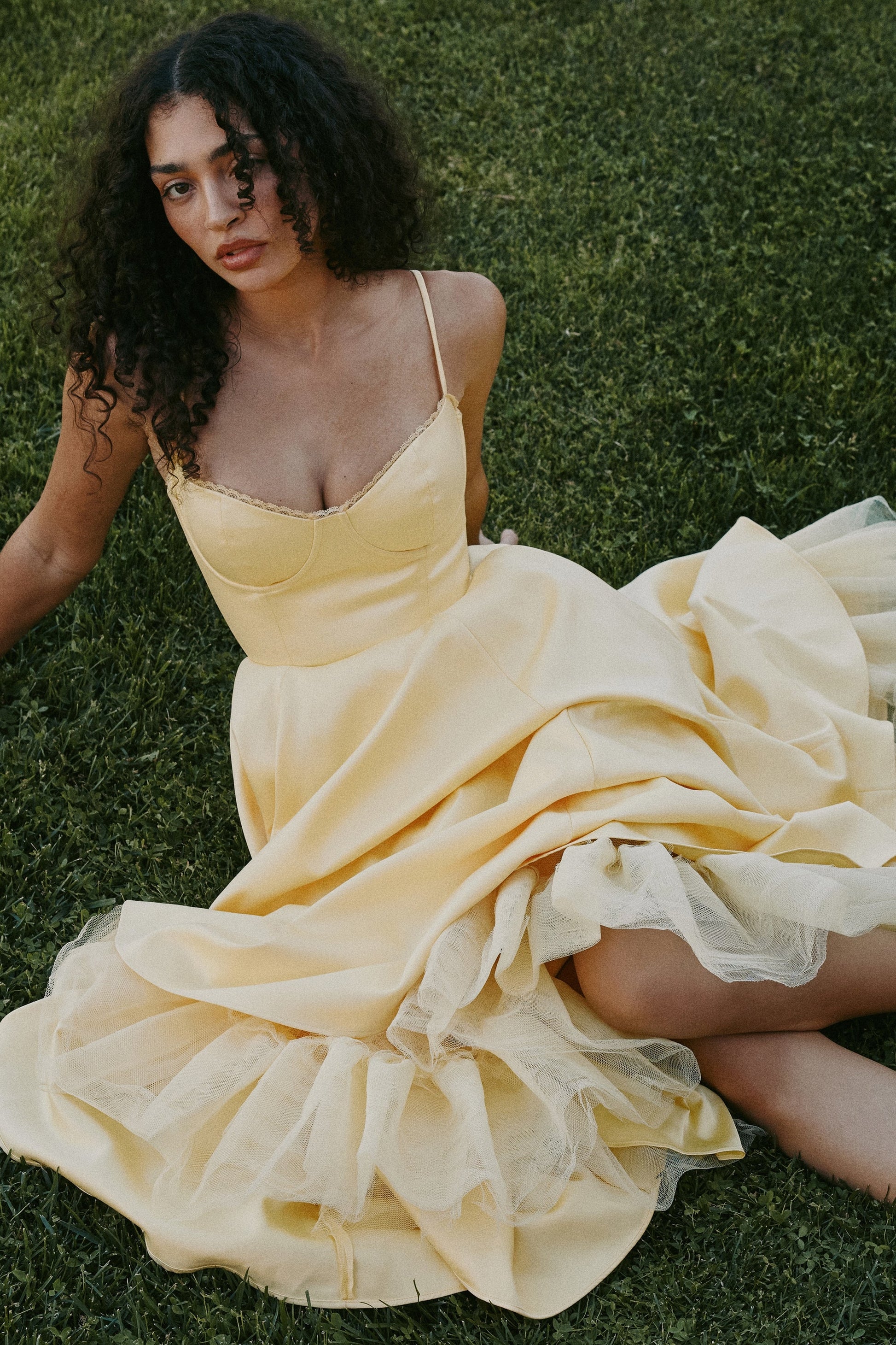 Mademoiselle midi dress- Yellow