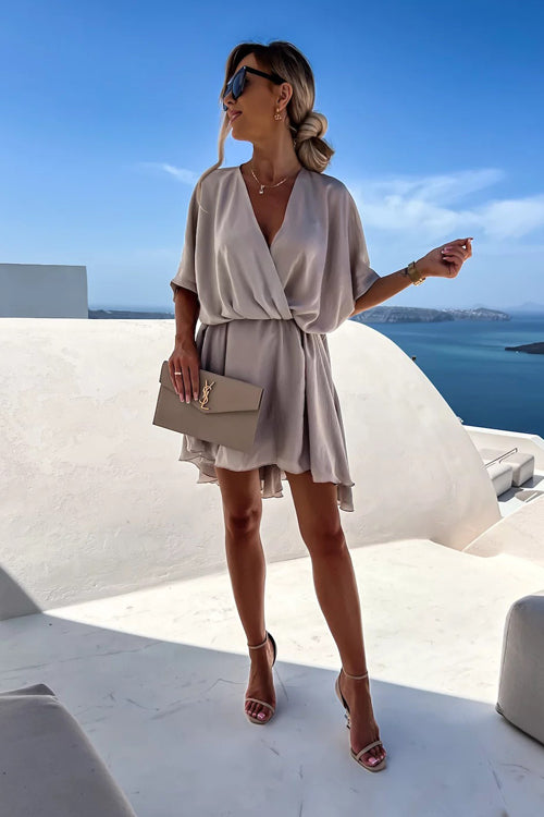 Day Of Romance OL Wrap Mini Dress - 5 Colors Grey