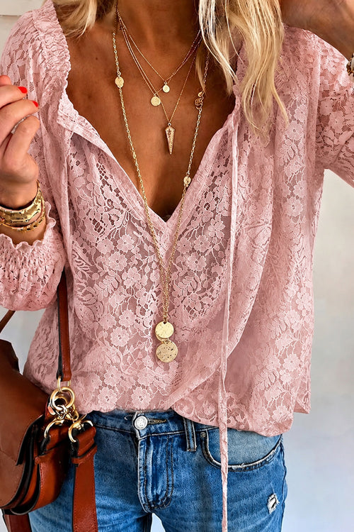 Lottie Ivory Floral Lace Long Sleeve Top - 5 Colors