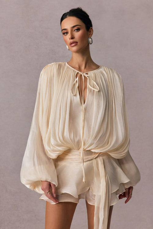 Captivate Me Layered Long Sleeve Mini Dress