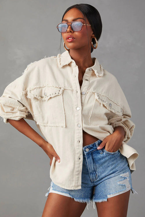 More Than Ready Denim Shacket - 2 Colors Cream