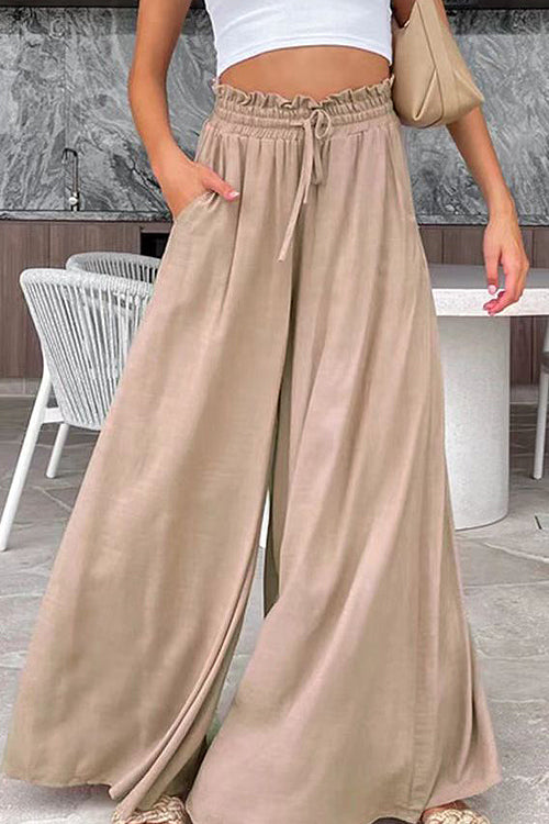 On My Heart Wide Leg Linen Pants - 4 Colors Khaki