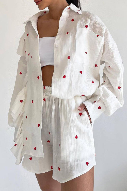 Perfectly Cherished Ruffled Suit Red Heart