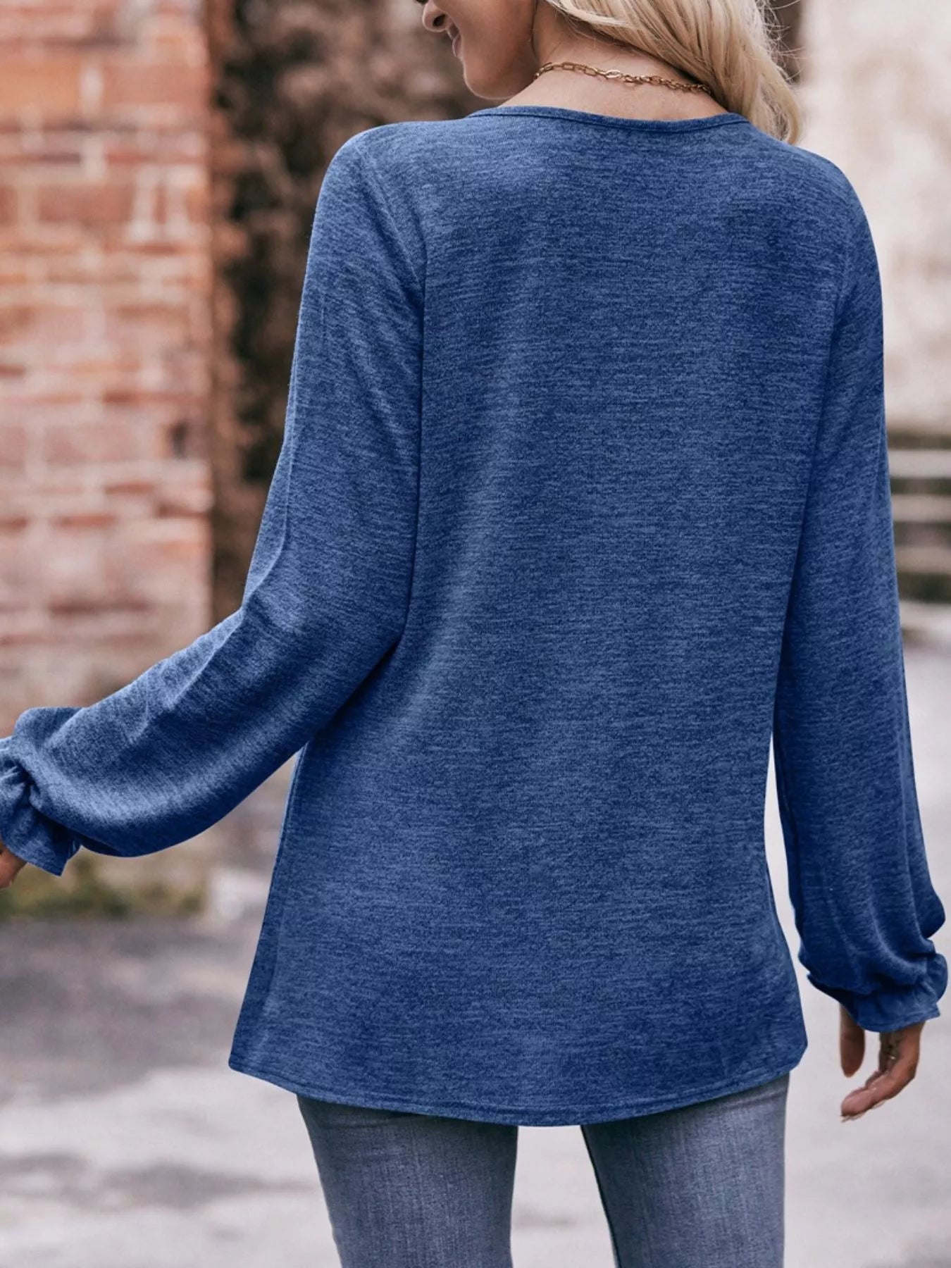 Ruffle Cuff Long Sleeve T-Shirt