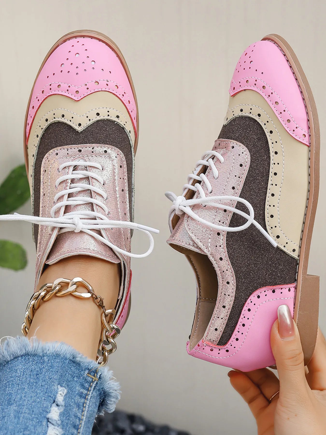 Color Block Flats -  Loafers