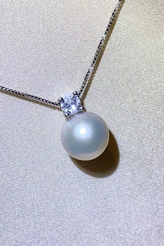 Freshwater Pearl Necklace – 925 Sterling Silver Elegant Pendant for Women