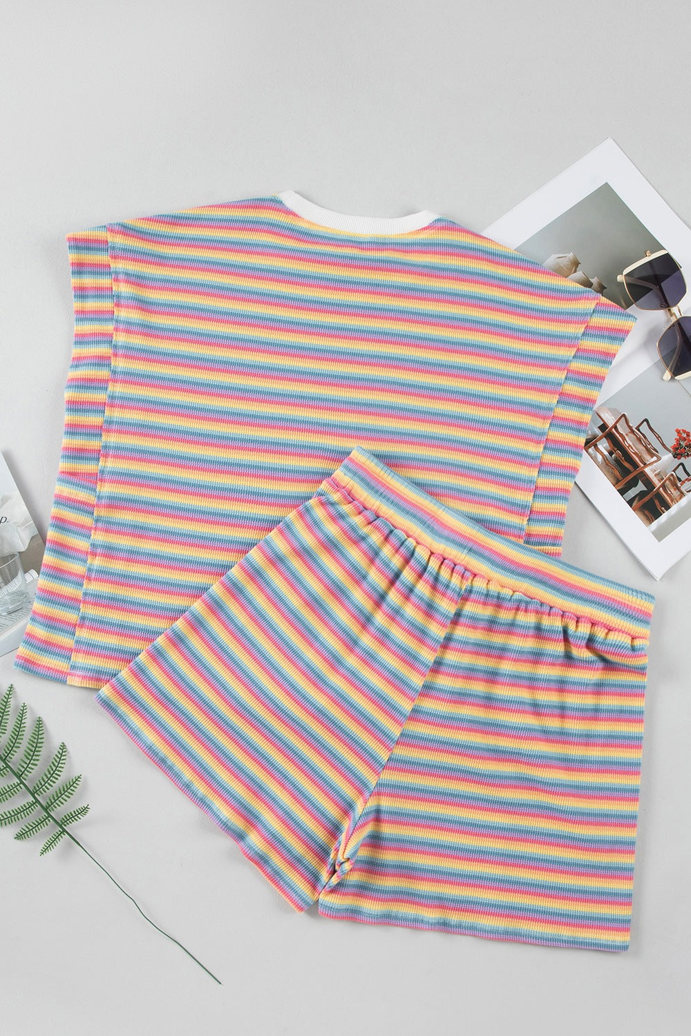 Striped Top and Shorts Set