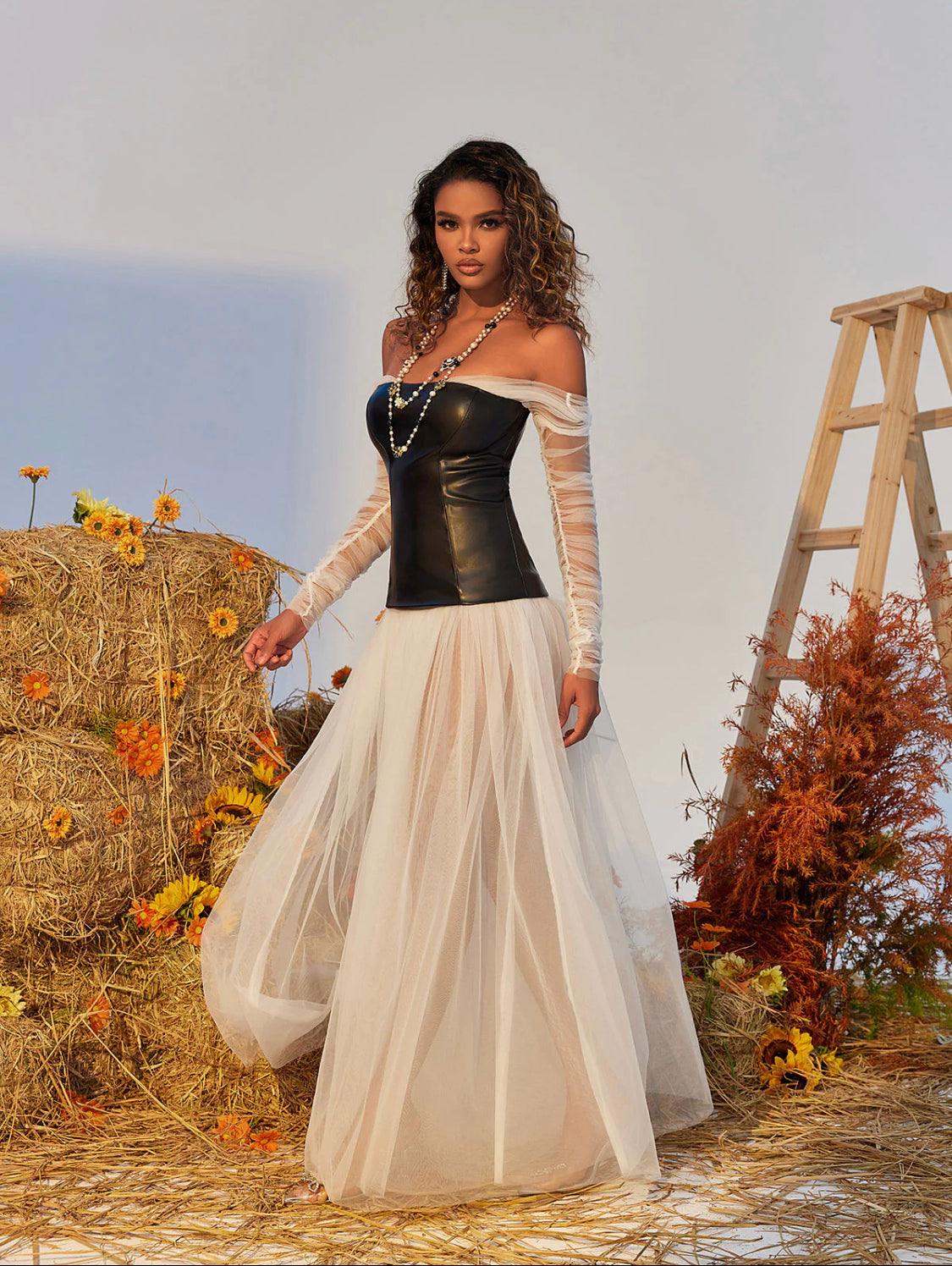 Themy Tulle maxi dress