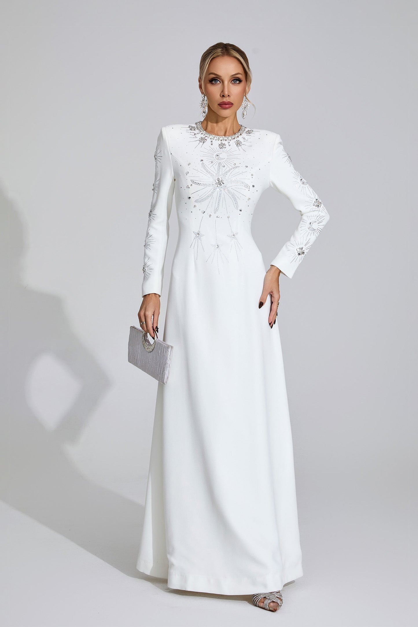 Cele Crystal Embellished Gown