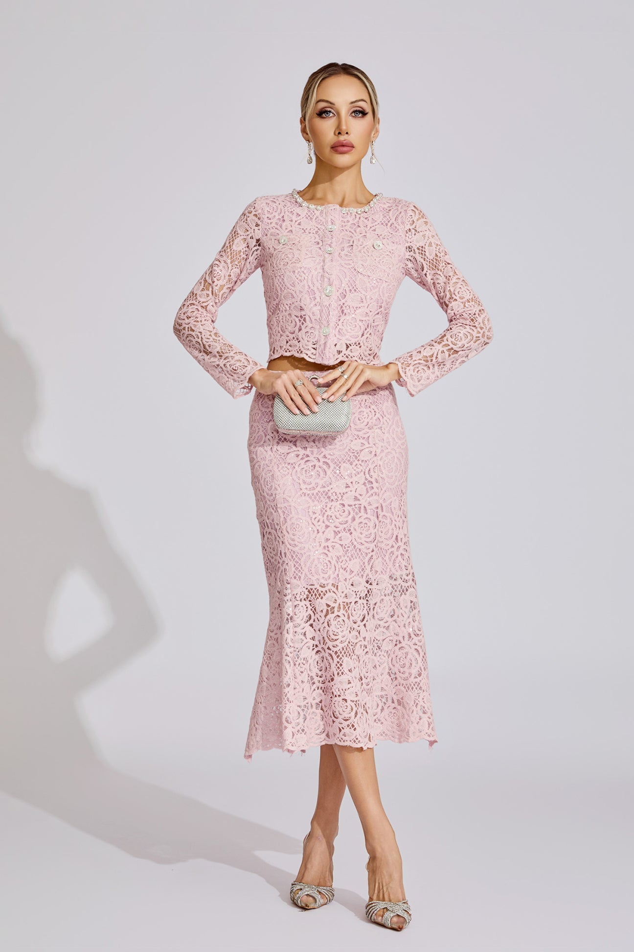Élodie Rose Lace Two-Piece Set