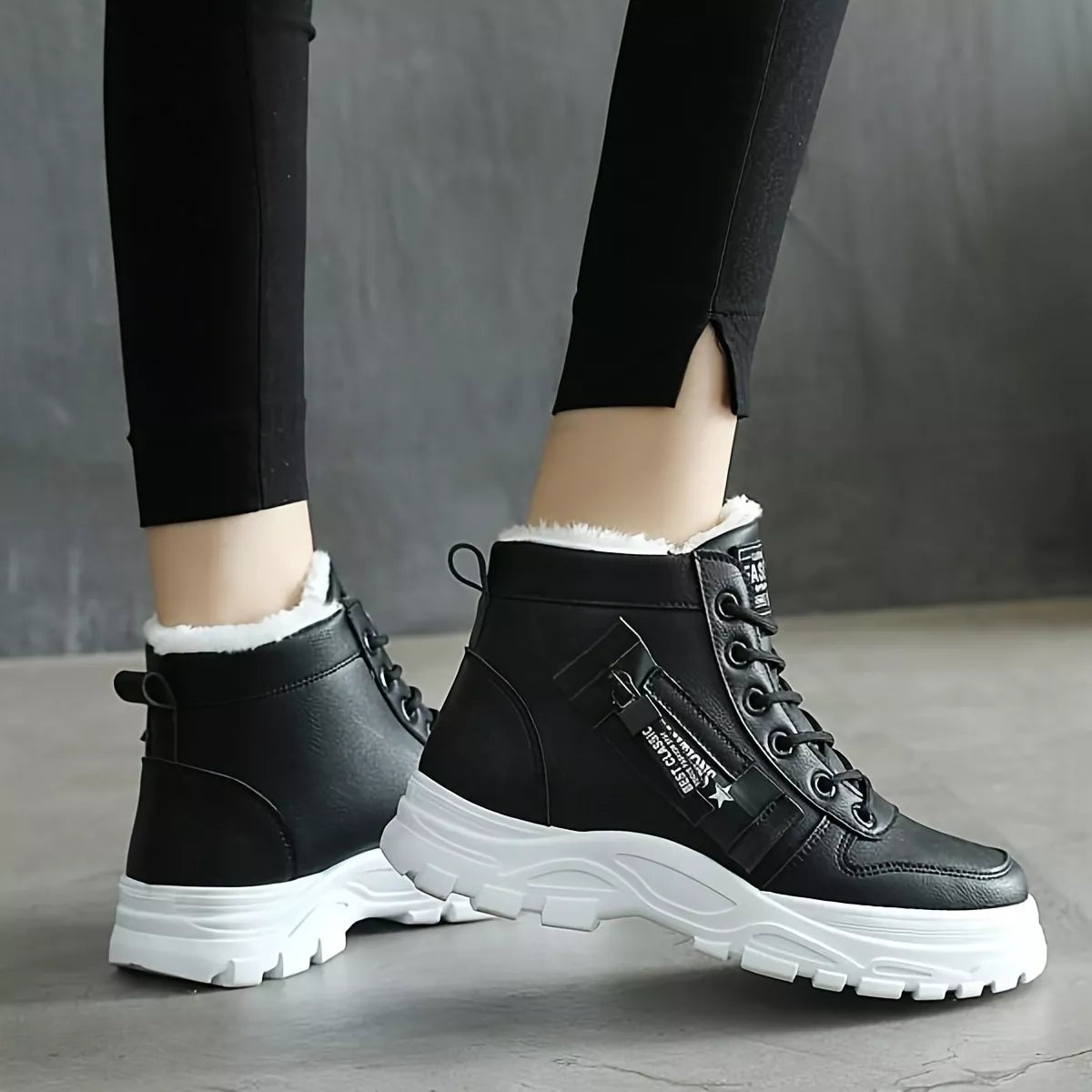 Lace Up Warm Ankle Boots