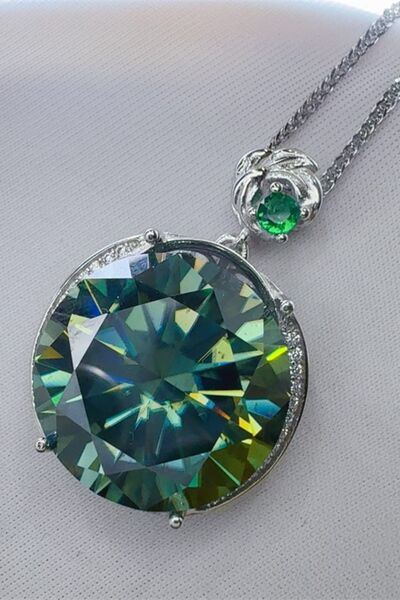 Emerald Cut 20 Carat Moissanite Necklace – 925 Silver