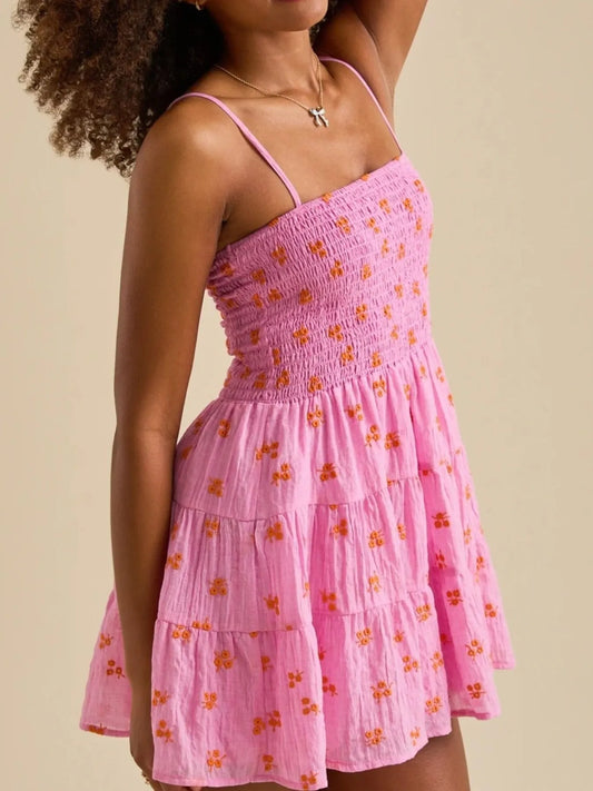 Pink Petals Tiered Cami Dress