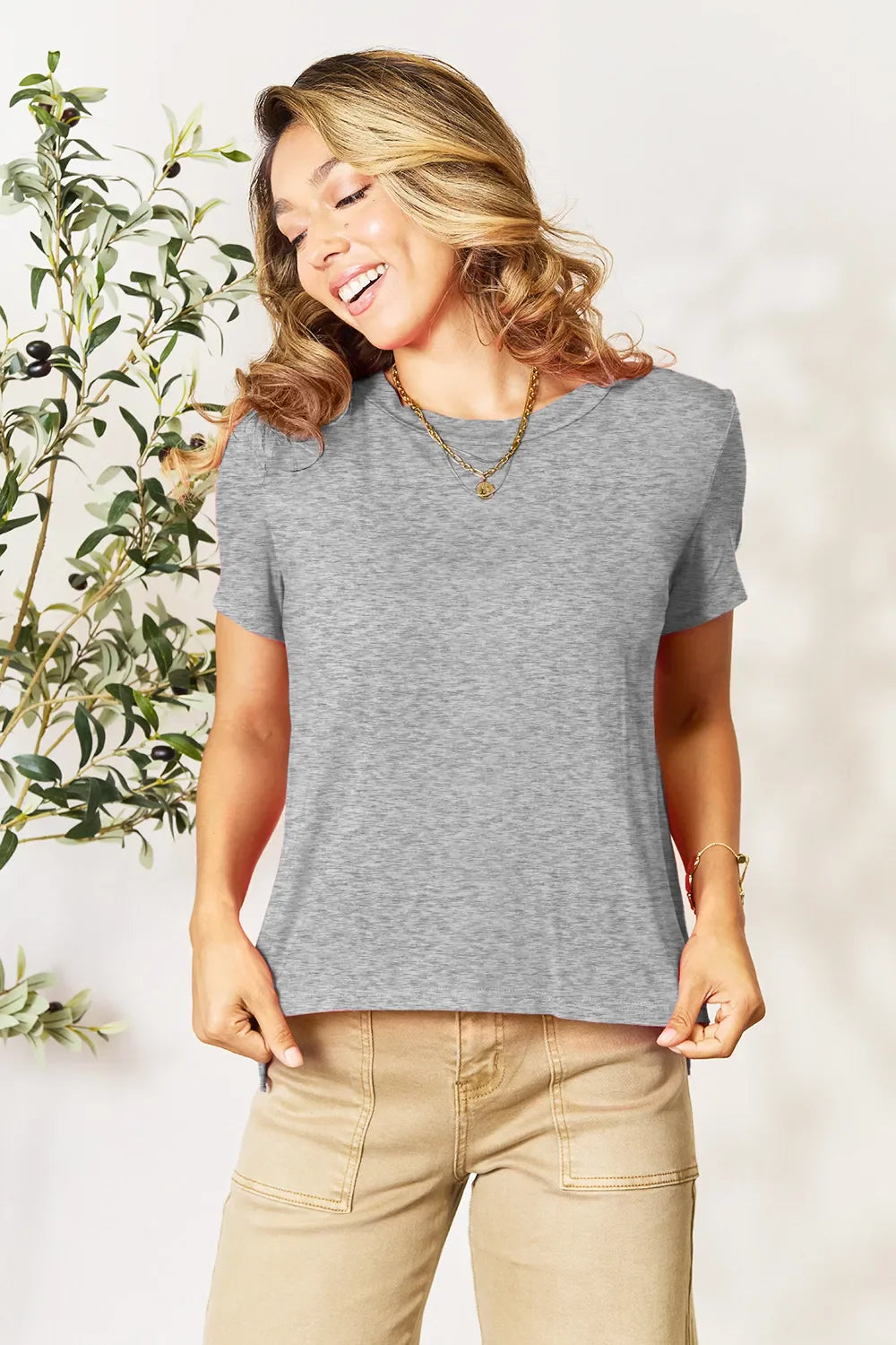Basic Bae Bamboo Full Size  Round Neck Short Sleeve T-Shirt Plus Size