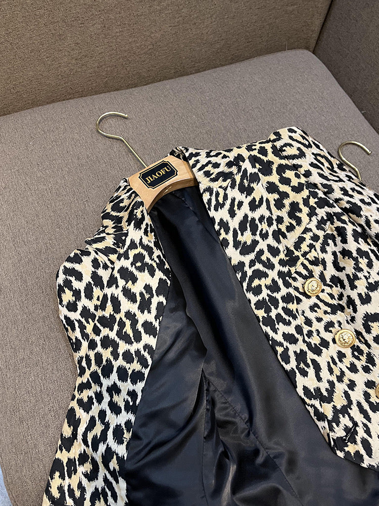 Fidela leopard blazer