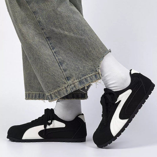 Contrast Lace Up Casual Sneakers