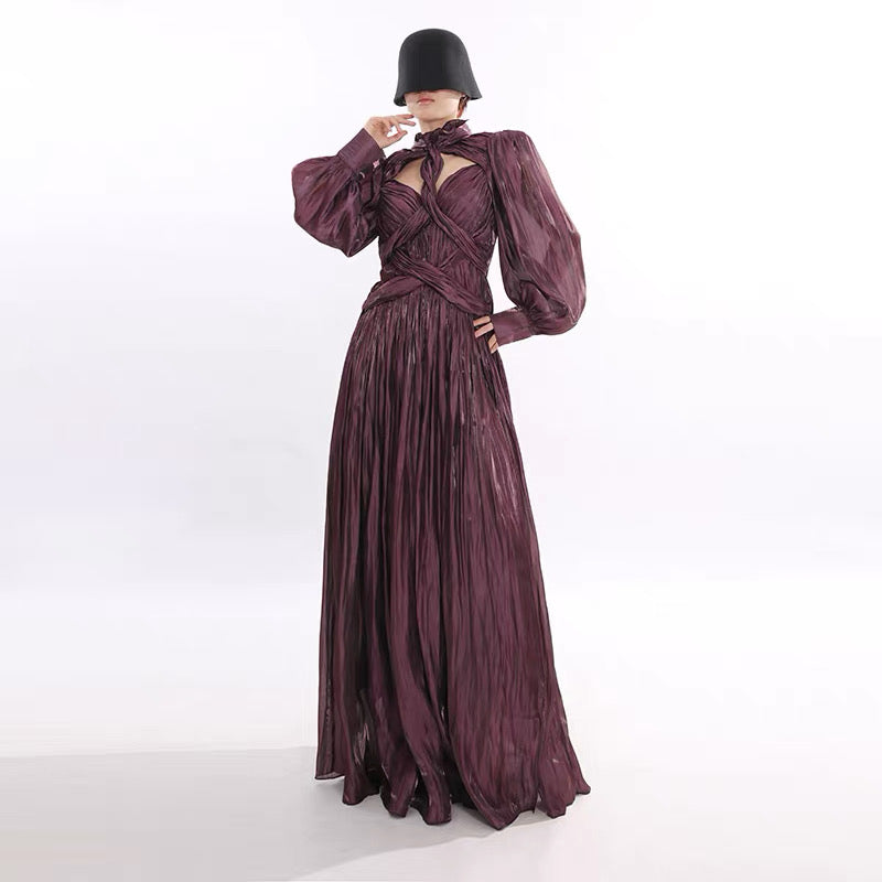 Vespera Pleated Maxi Dress