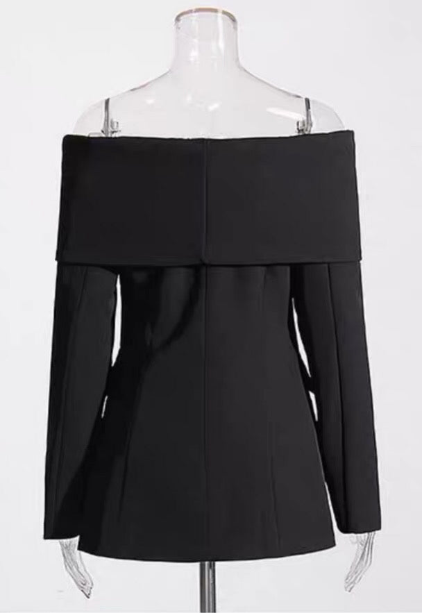 Off shoulder blazer black/white Size M