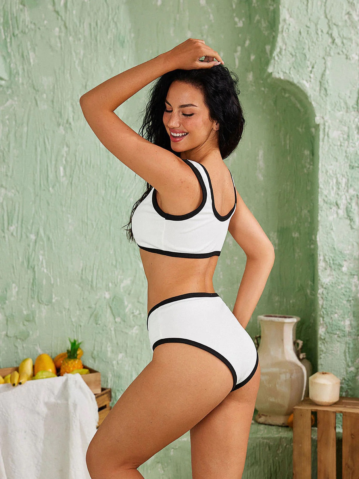 White button bikini set