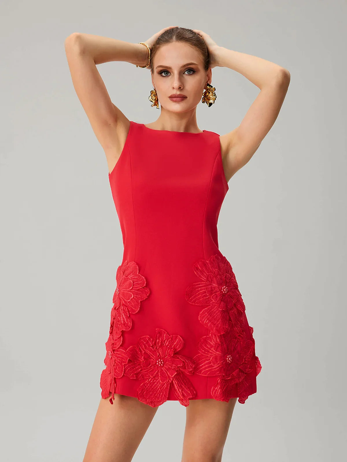 Scarlet Bloom Mini Dress