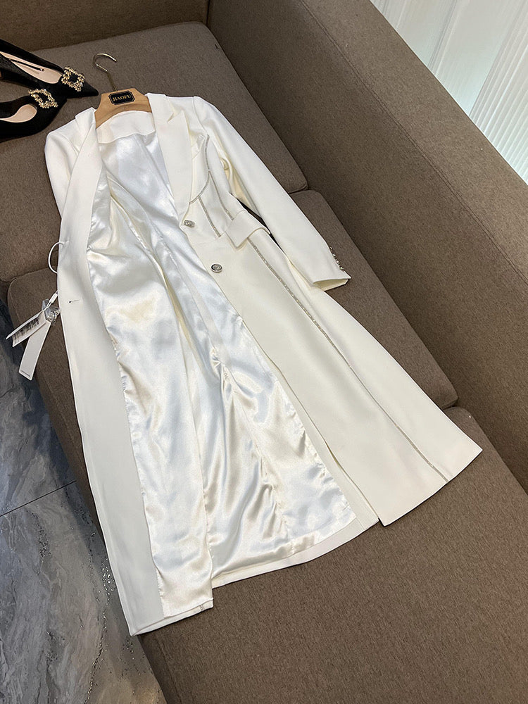 Aella white long coat