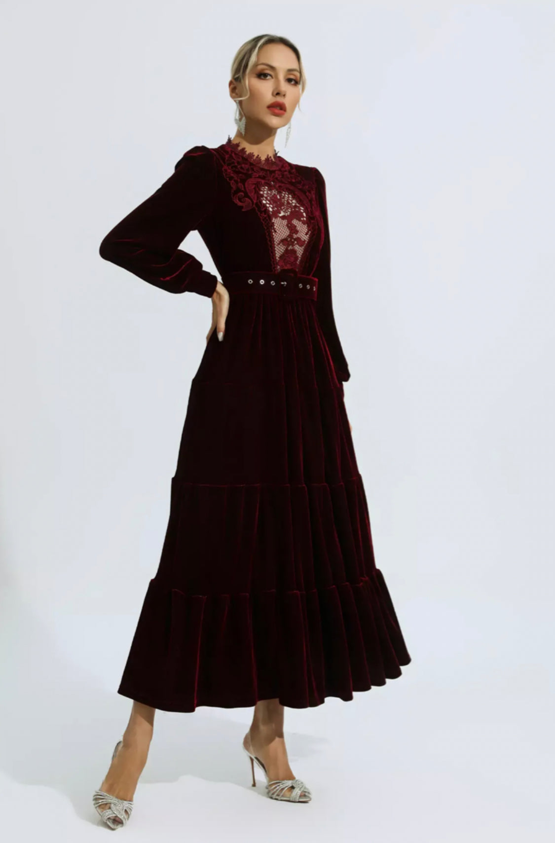 Selene velvet maxi dress