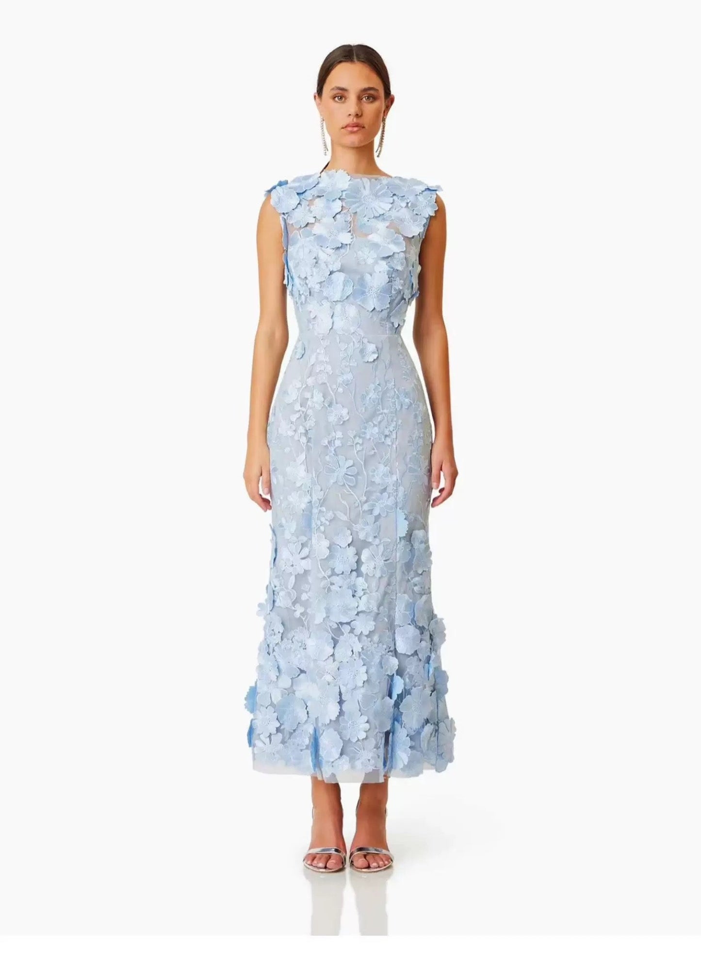 Fleur de Ciel blue Lace Midi Dress size S