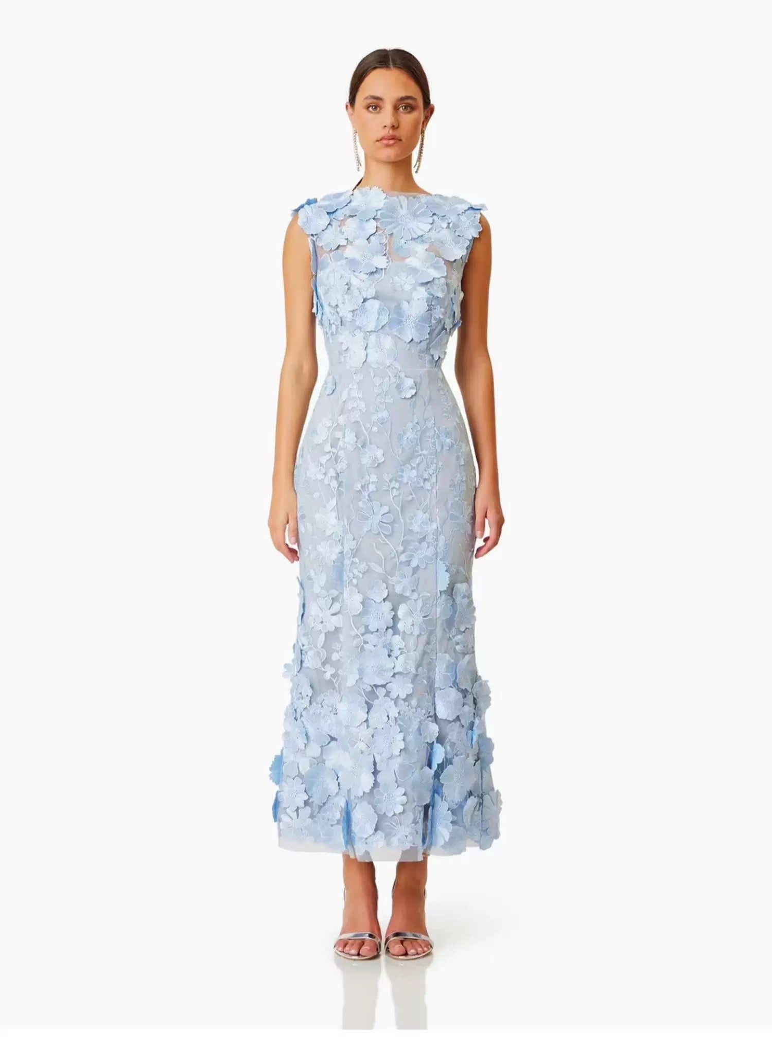 Fleur de Ciel blue Lace Midi Dress size S