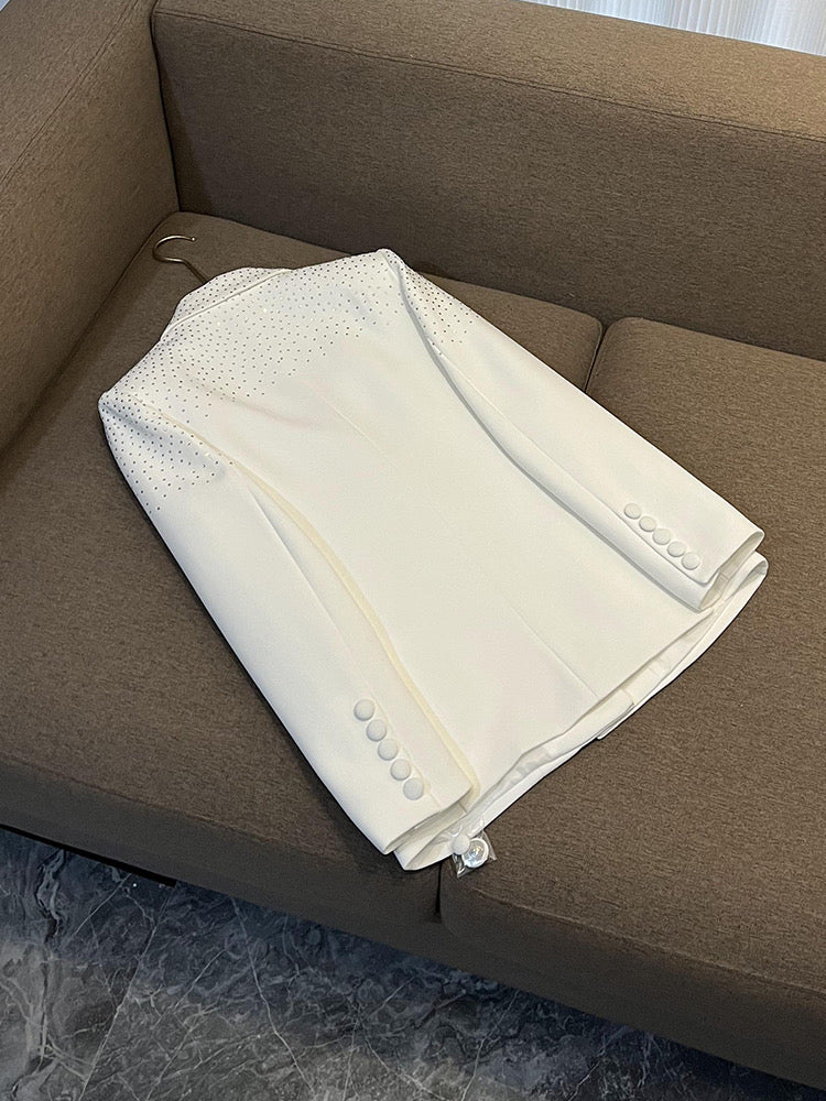 Gina white Blazer/skirt set