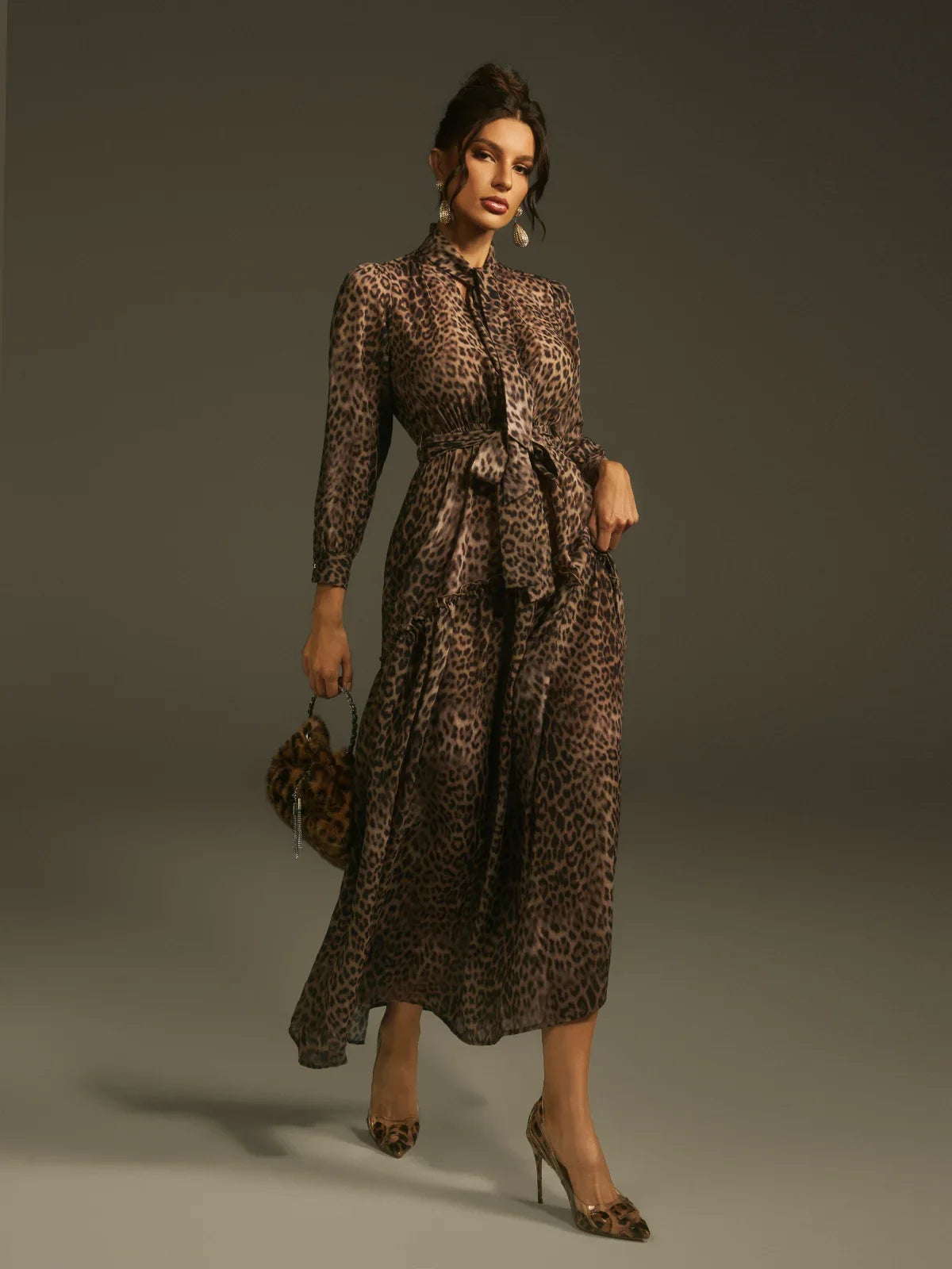 Leopard Elegance Maxi Dress