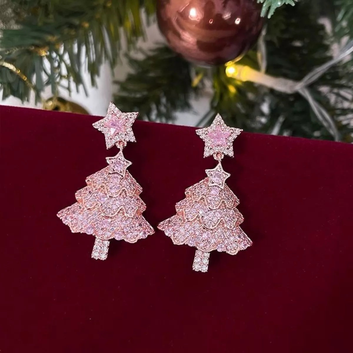 Christmas Tree Dangle Earrings
