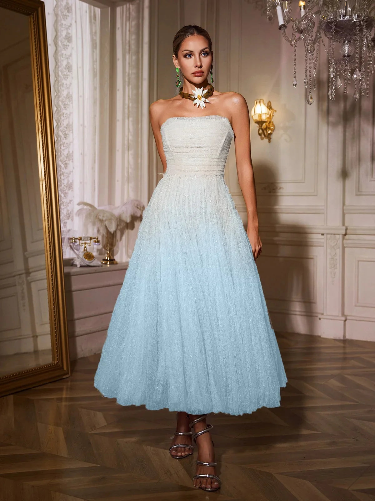 Lueur Sky Blue Tulle Dress