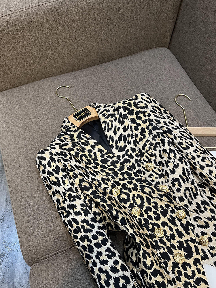 Fidela leopard blazer