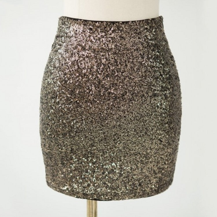 Sequin Mini Skirt available in Black, Gold or Silver Holiday Gold