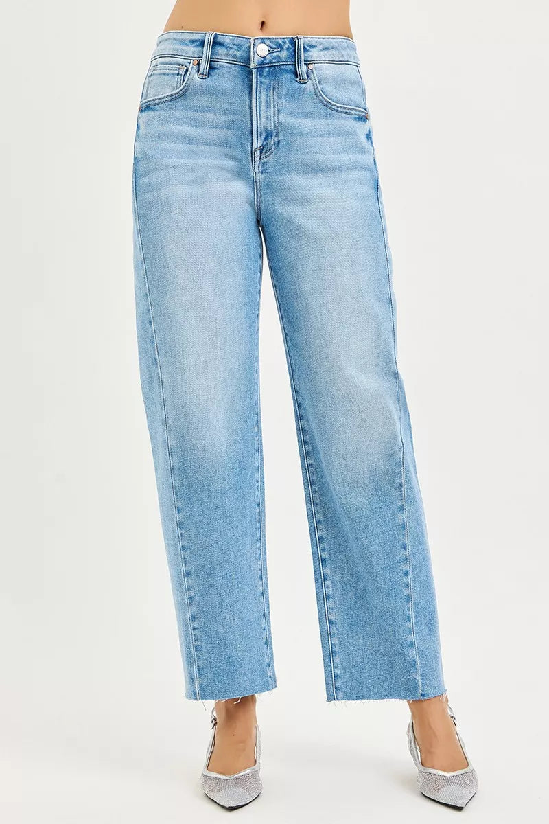 Full Size Slouchy Cropped Barrel Jeans – Curved Side Seam, Inclusive Sizing