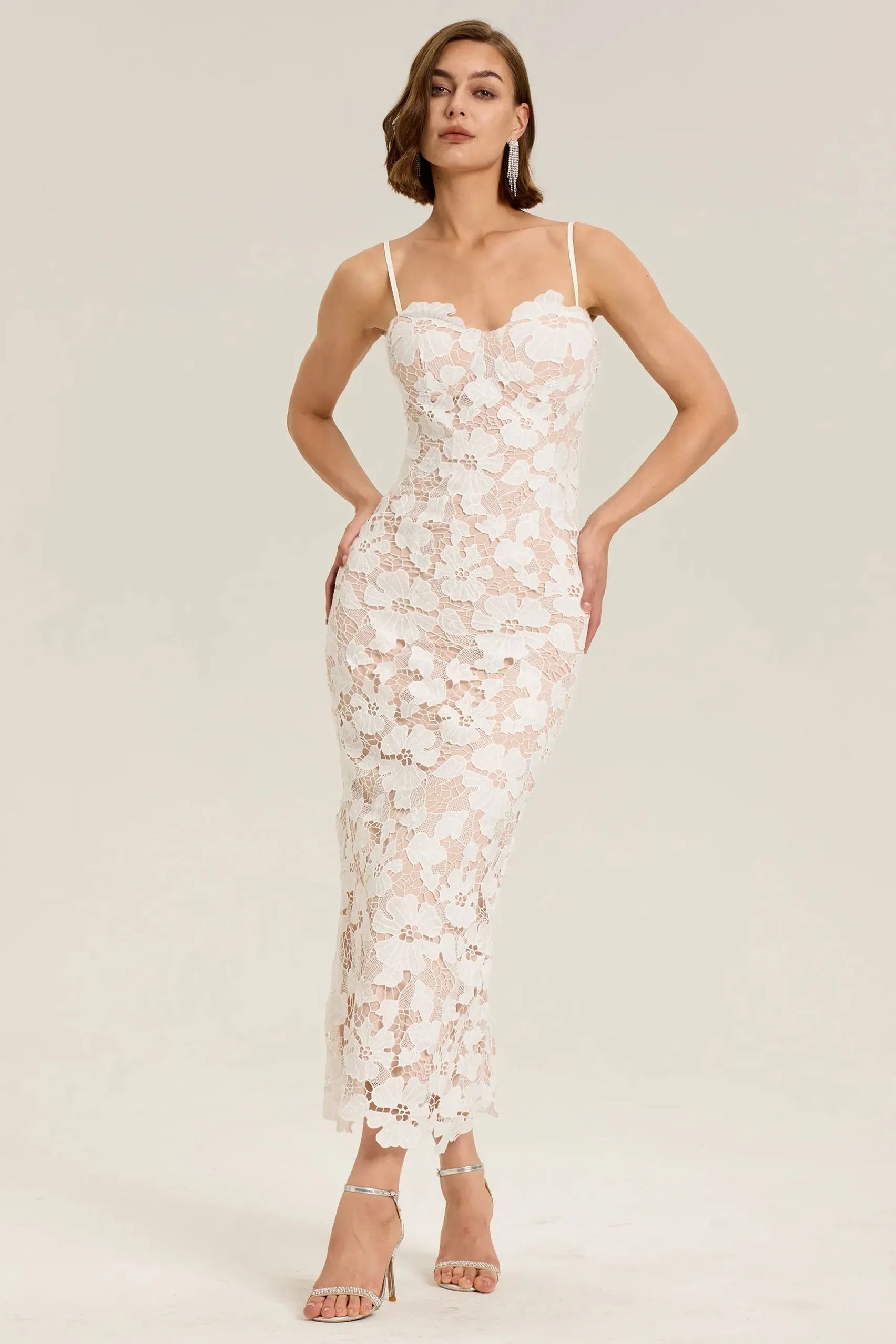 Isla Lace Corset Midi Dress