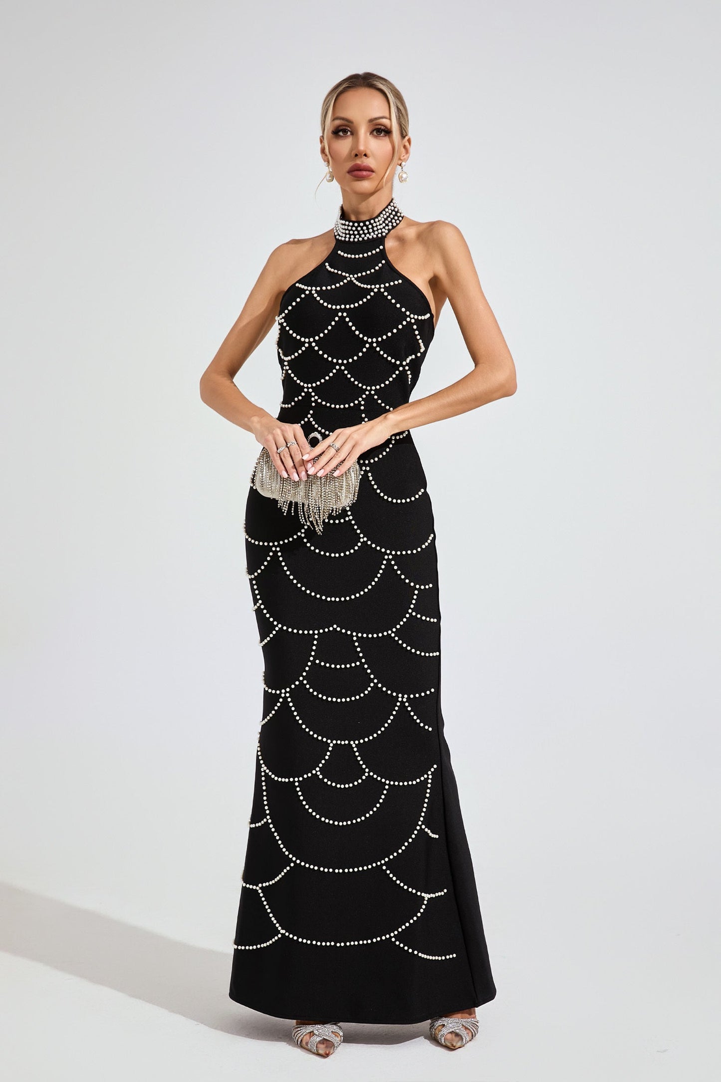 Stella Pearl Chain Mermaid Gown