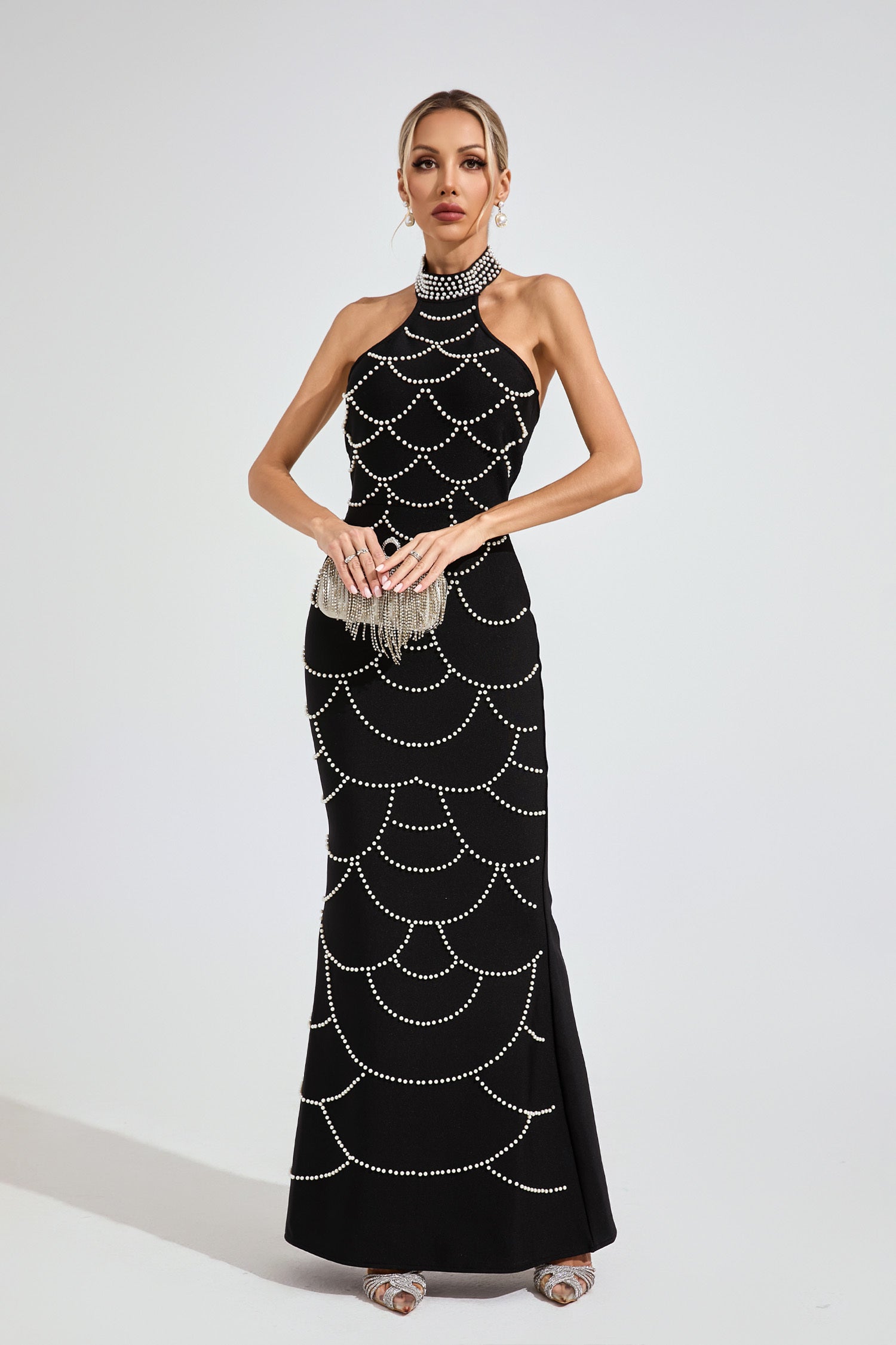 Stella Pearl Chain Mermaid Gown