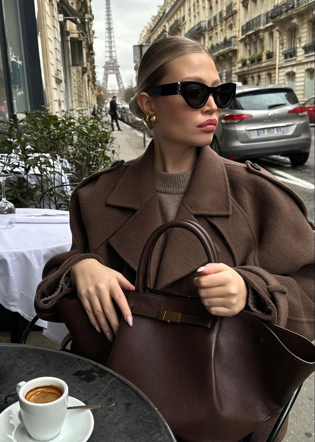 Camille | Brown Blend Cropped Trench Jacket