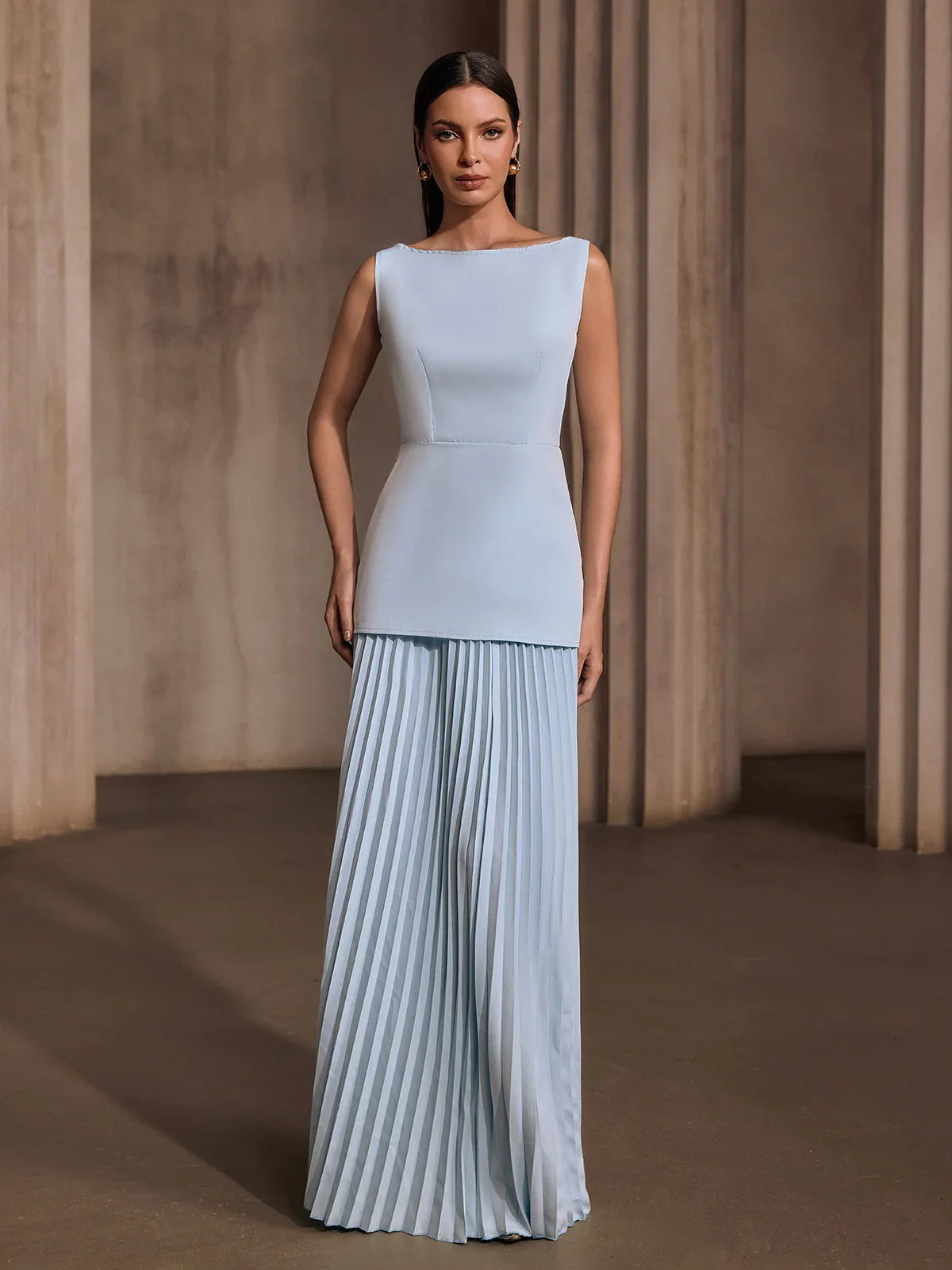 Serena Pleated Maxi Dress
