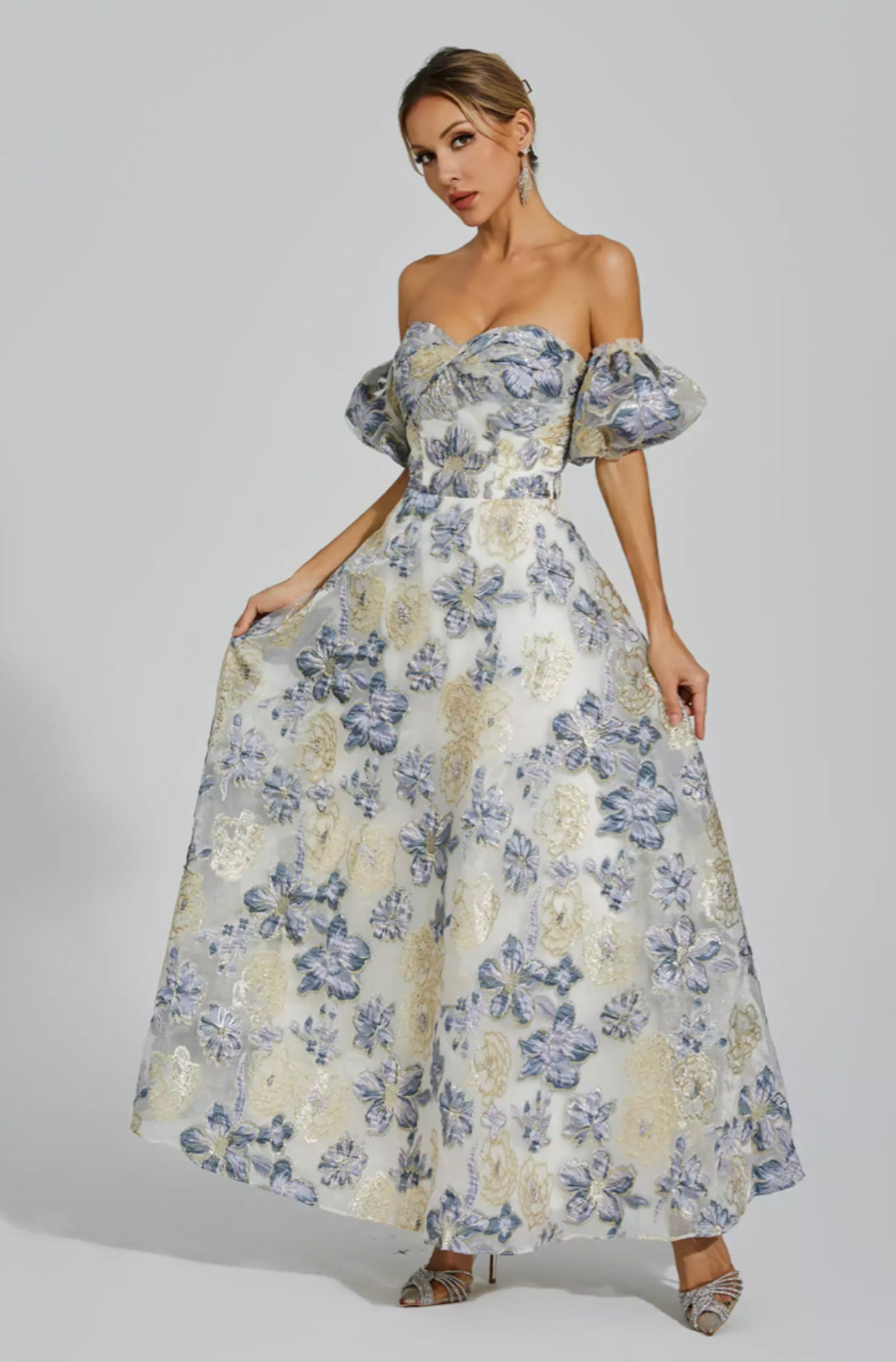 Reem flower off shoulder maxi dress Size XS
