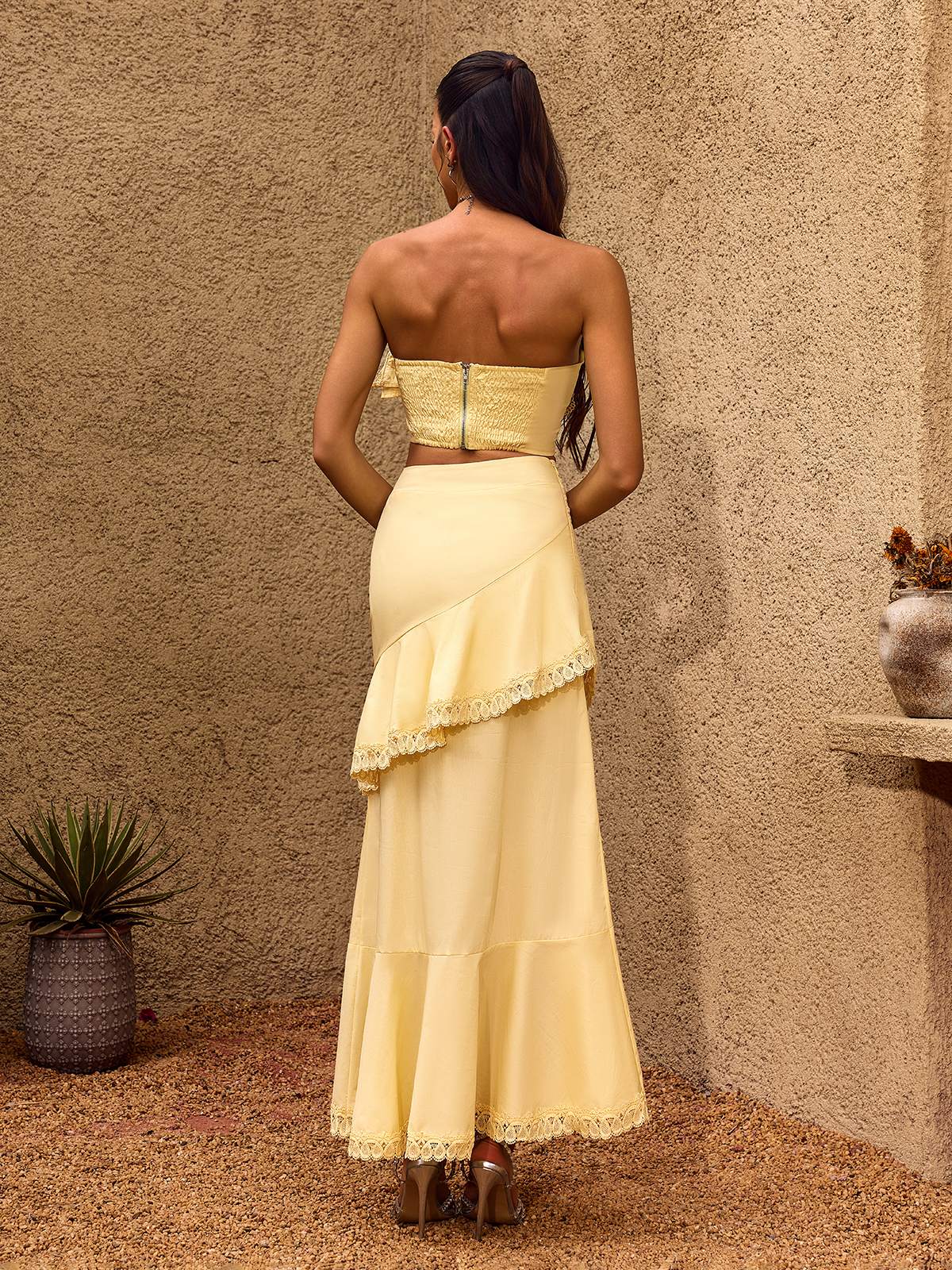 Solène Lace Appliqué Two-Piece Set