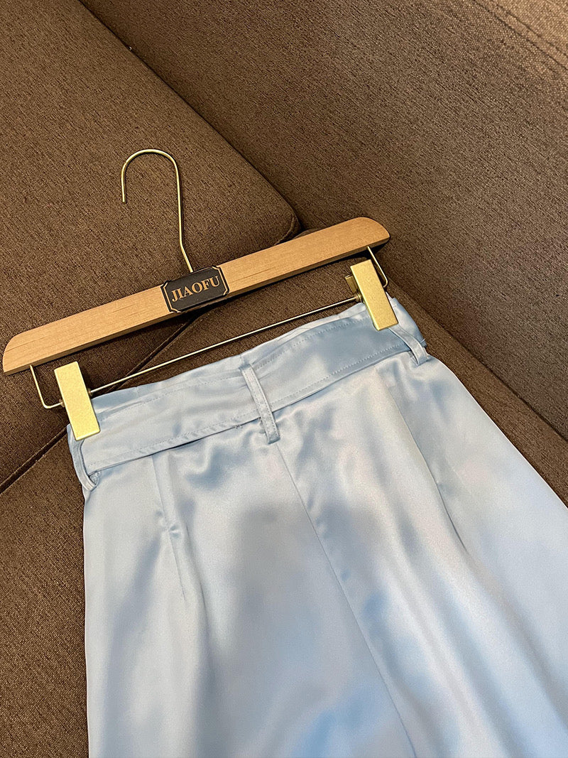 Sky blue satin set