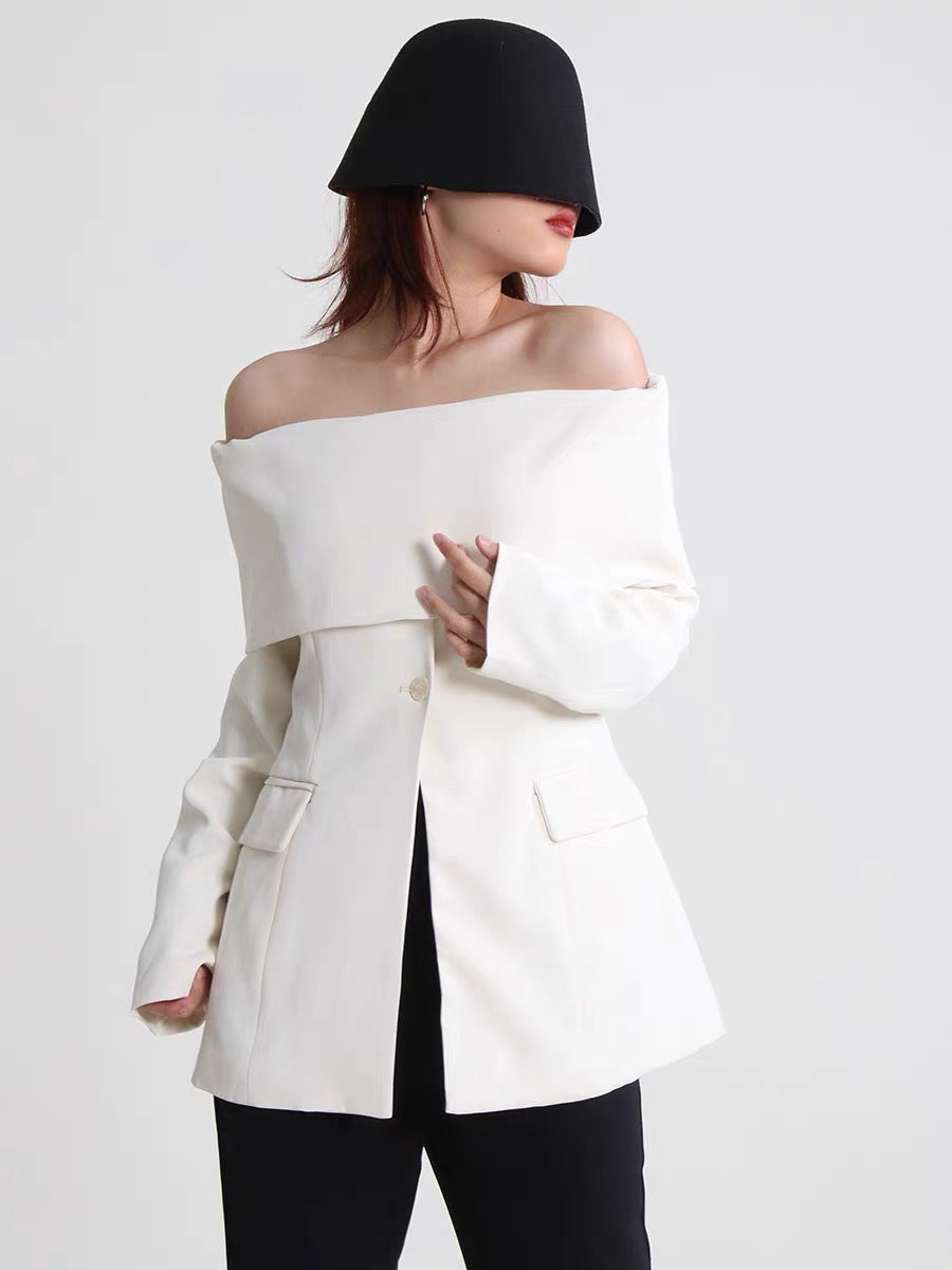Off shoulder blazer black/white Size M