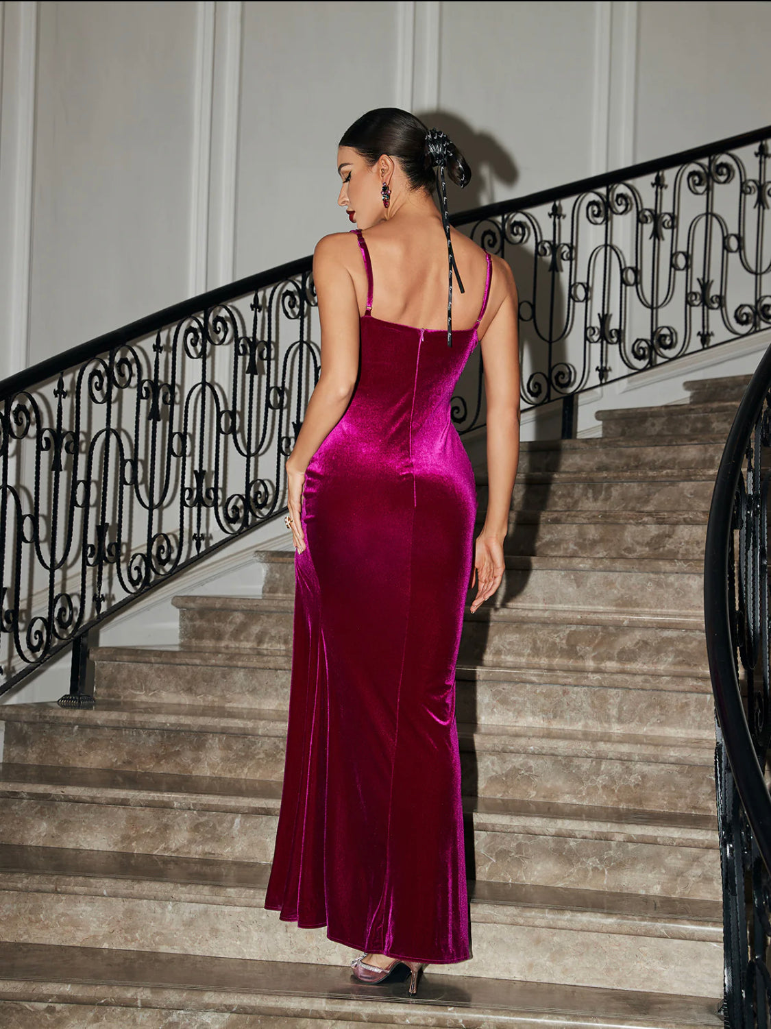 NaLena velvet maxi dress