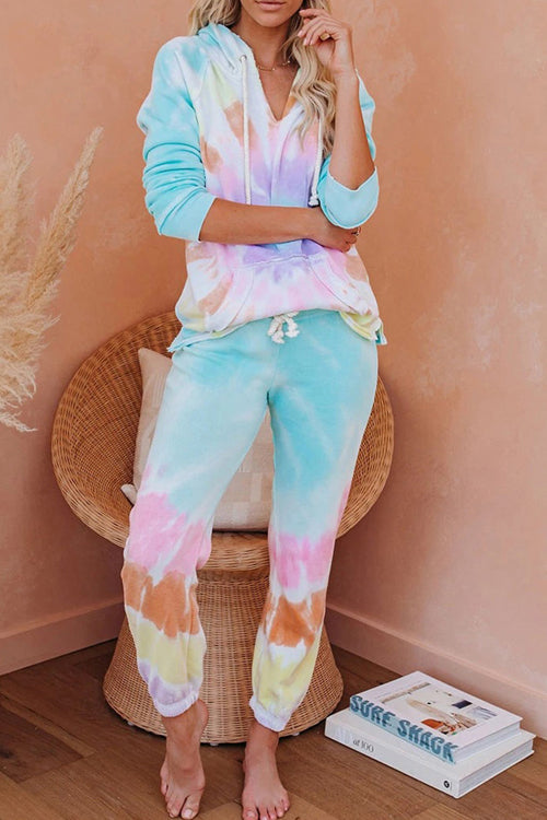 Sweet Sunrise Tie-Dye Long Sleeve Suit - 4 Colors Multi Colors