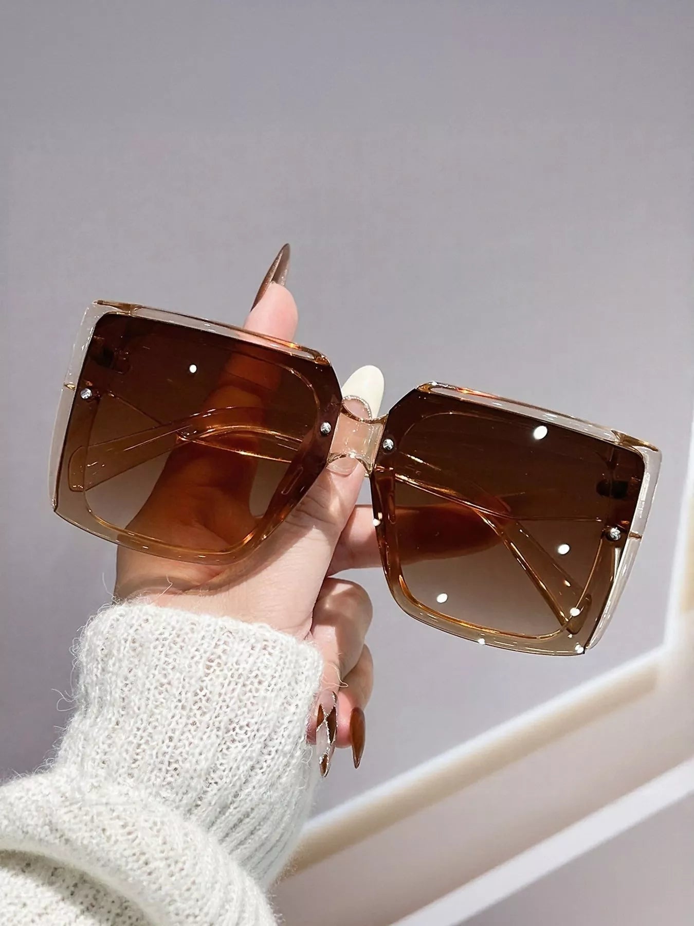 Oversized Square Sunglasses UV400 | Lightweight PC Frame