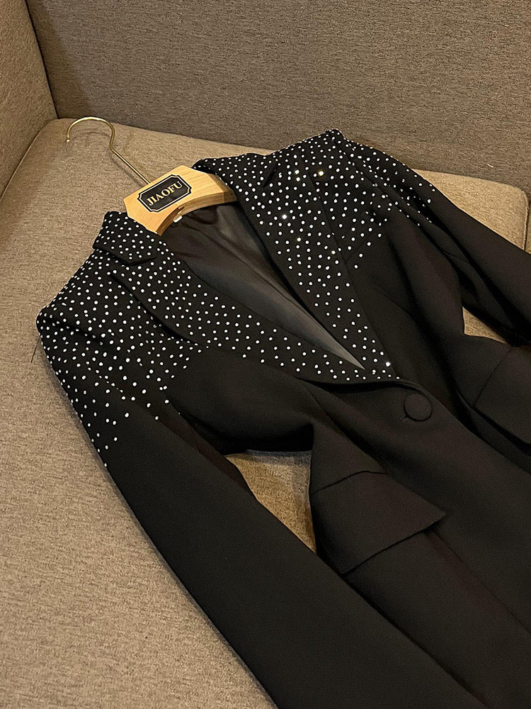 Gina black blazer/skirt set