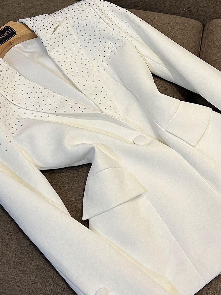 Gina white Blazer/skirt set