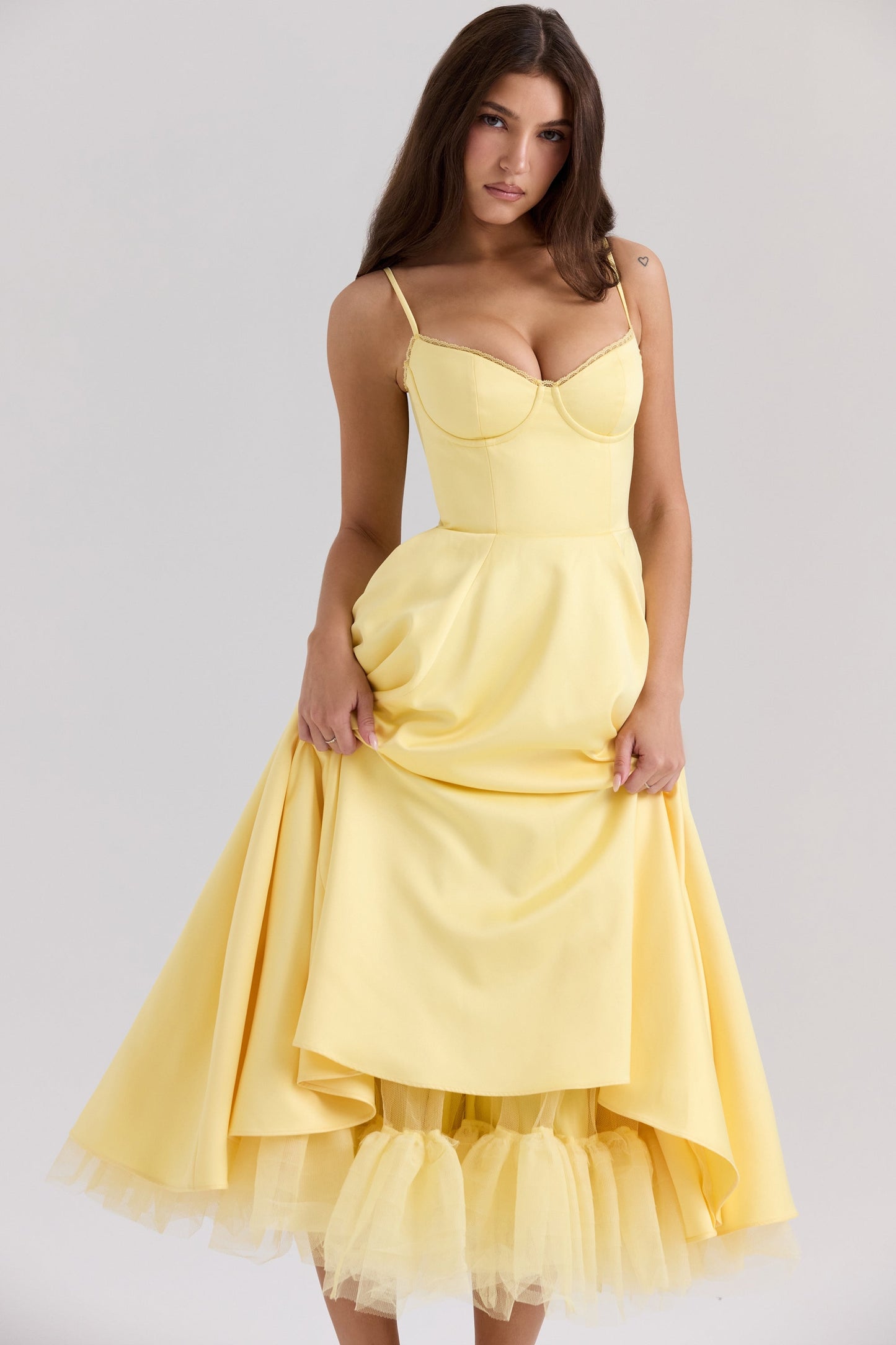 Mademoiselle midi dress- Yellow